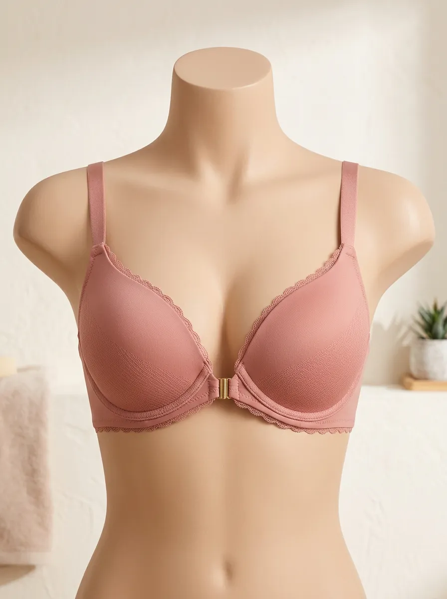 Women's Front-Closure Lace-Trim Bra