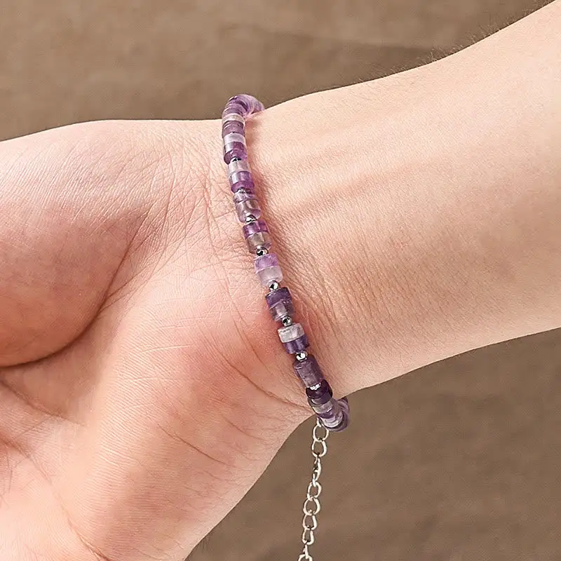Amethyst Tiger Eye Quartz Spot Jasper Obsidian Bracelet