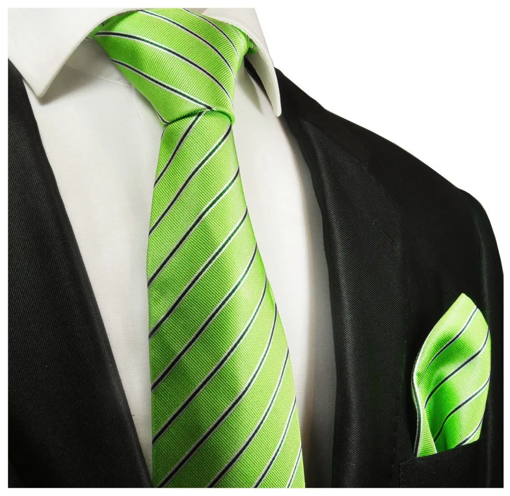 Polished Silk Striped Men's Necktie With Pocket Square