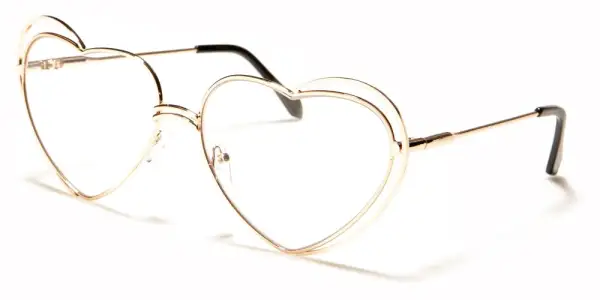 Women's Clear-Lens Heart-Shaped Sunglasses