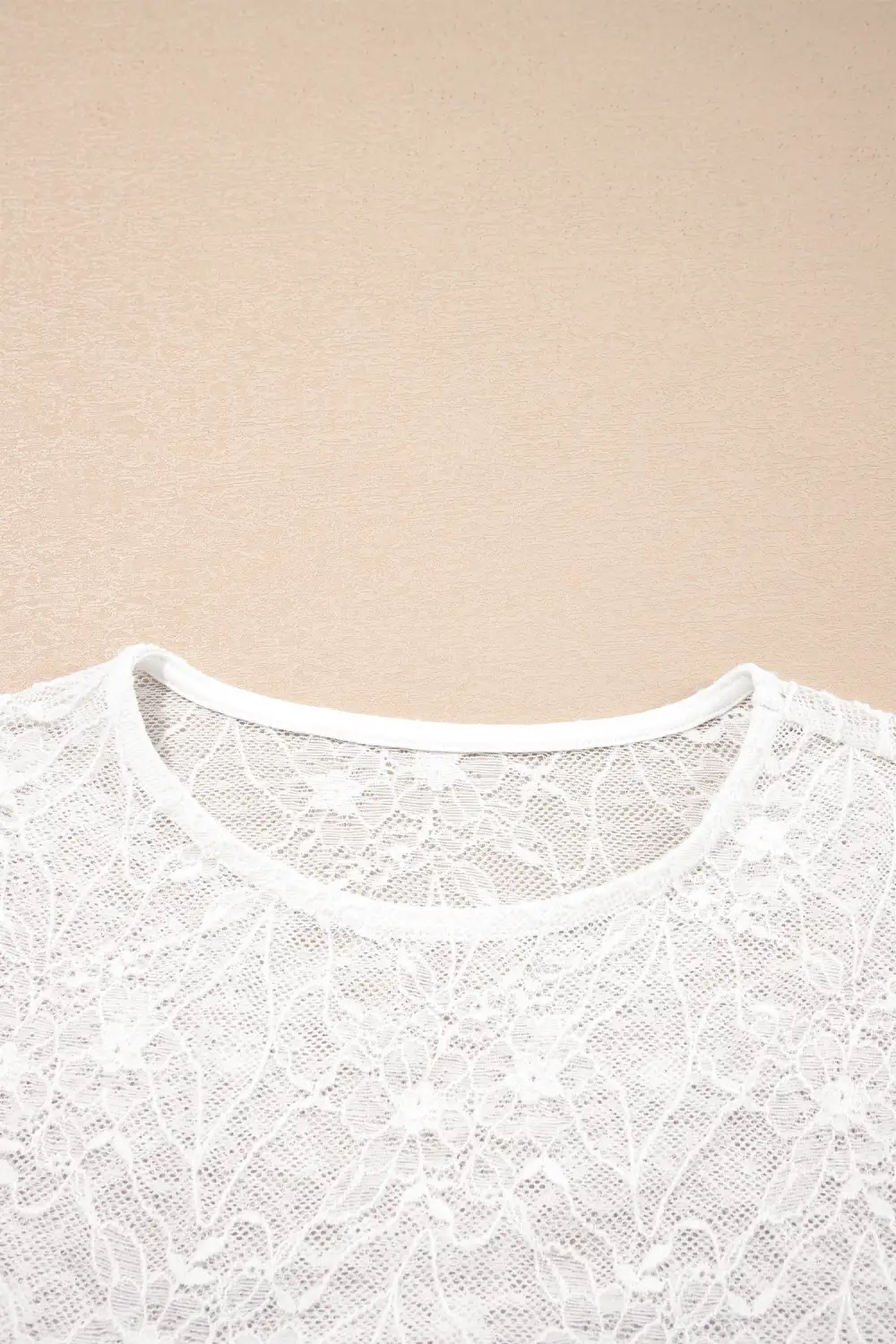 Floral Print Mesh Stretch Knit Long Sleeve Top