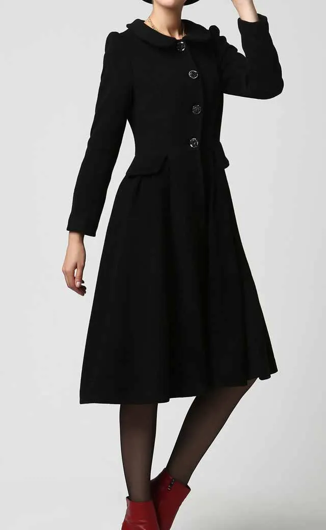 Wool Blend Oversized Pocketed Coat