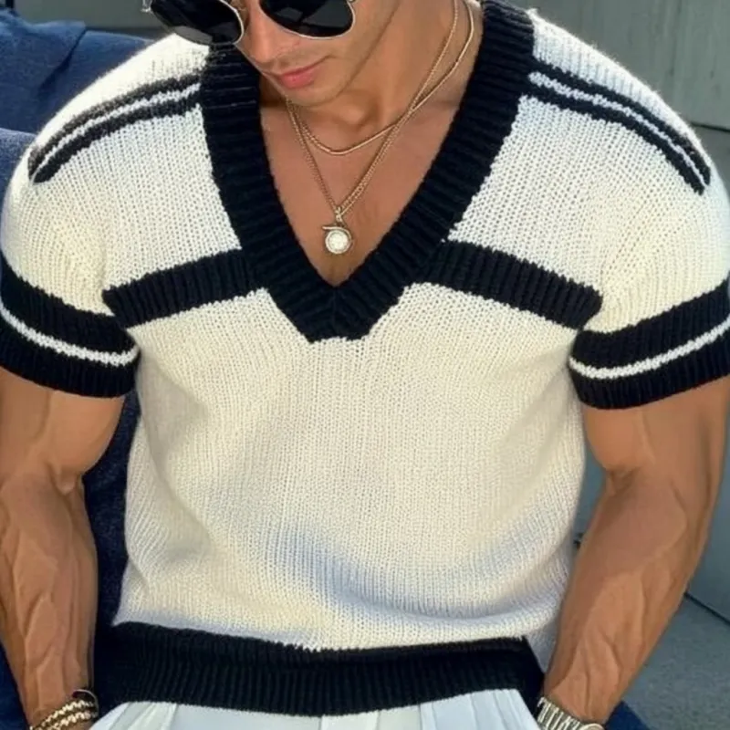 Striped Crew Sweater