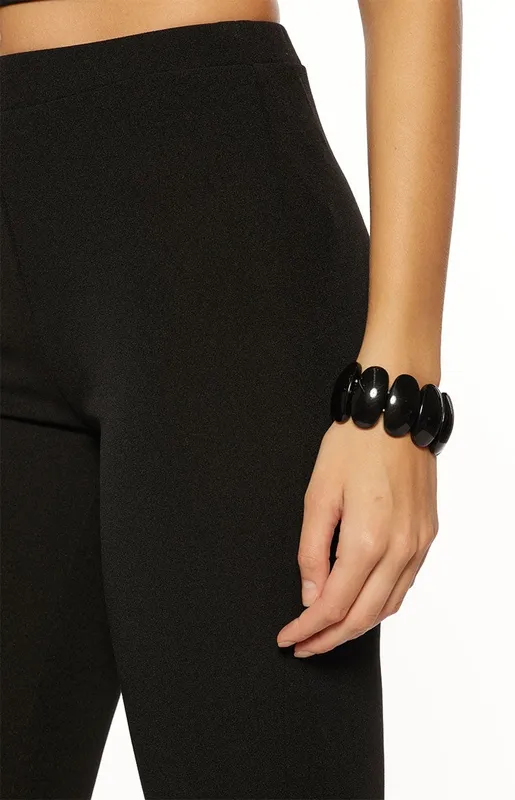 Black Stretch Jersey Capri Pants