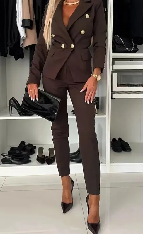Double-breasted Blazer Suit