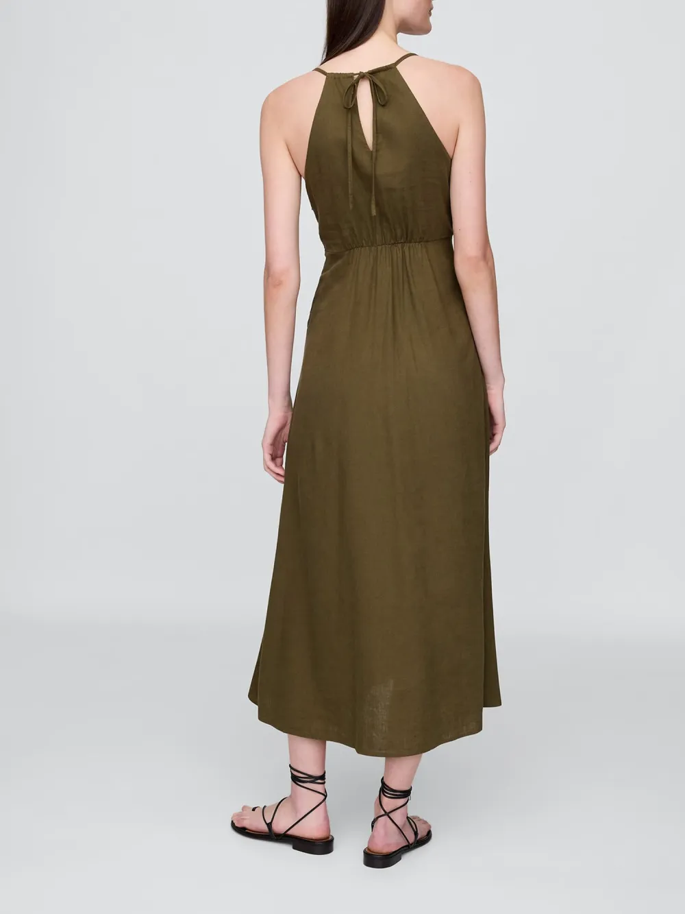 Deep V-Neck Slit Dress