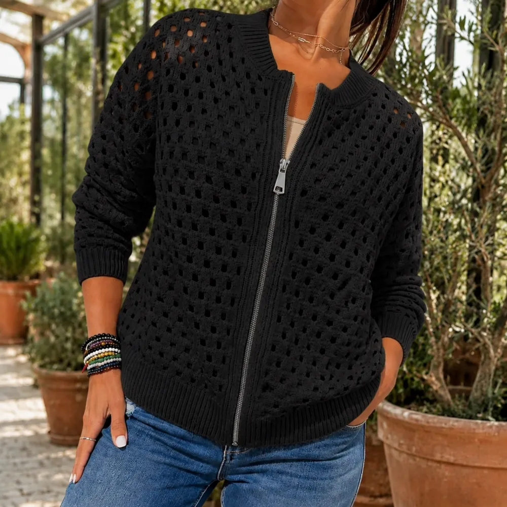 Open-Knit Polished Sweater