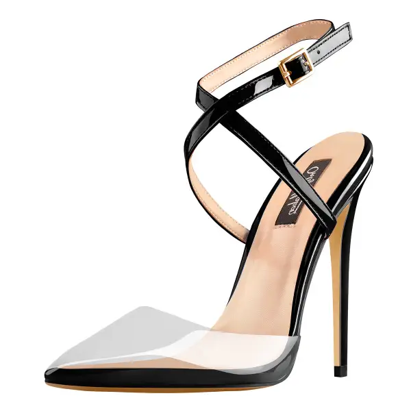 Polished Pointed Toe Stiletto Slingback Pumps