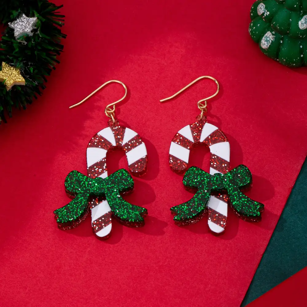Christmas Glitter Candy Cane Dangle