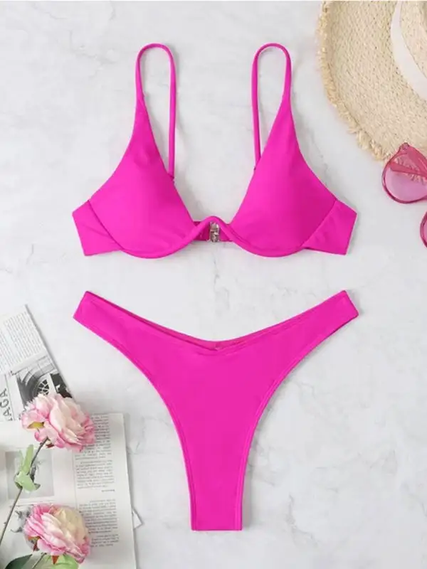 Clean Underwire Bikini Top Swim Set