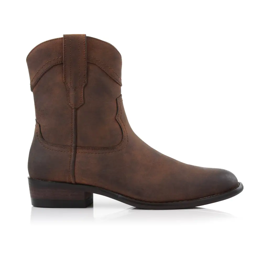 Faux-Suede Suede Faux-Leather Western Boots