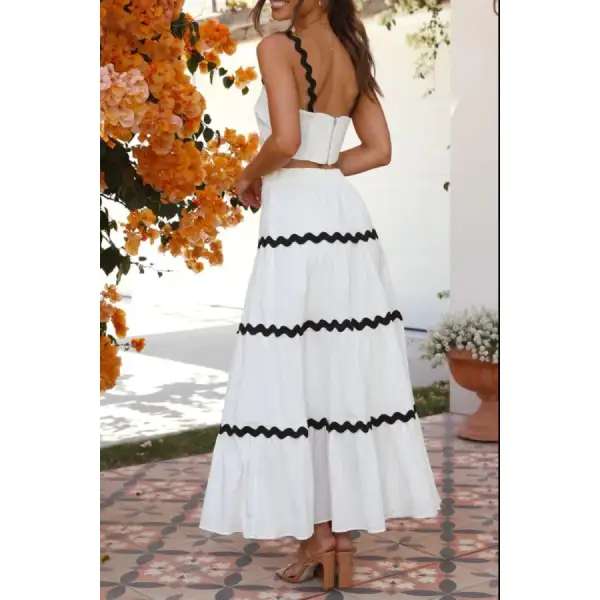 Contrast Trim Cami and Skirt Set