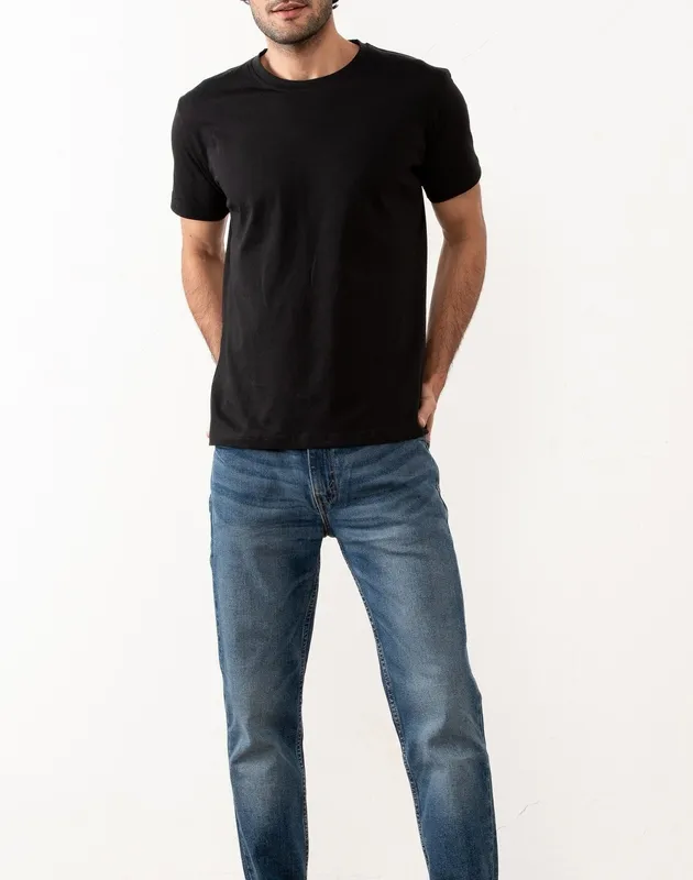 Black Cotton Crew Neck T-Shirt