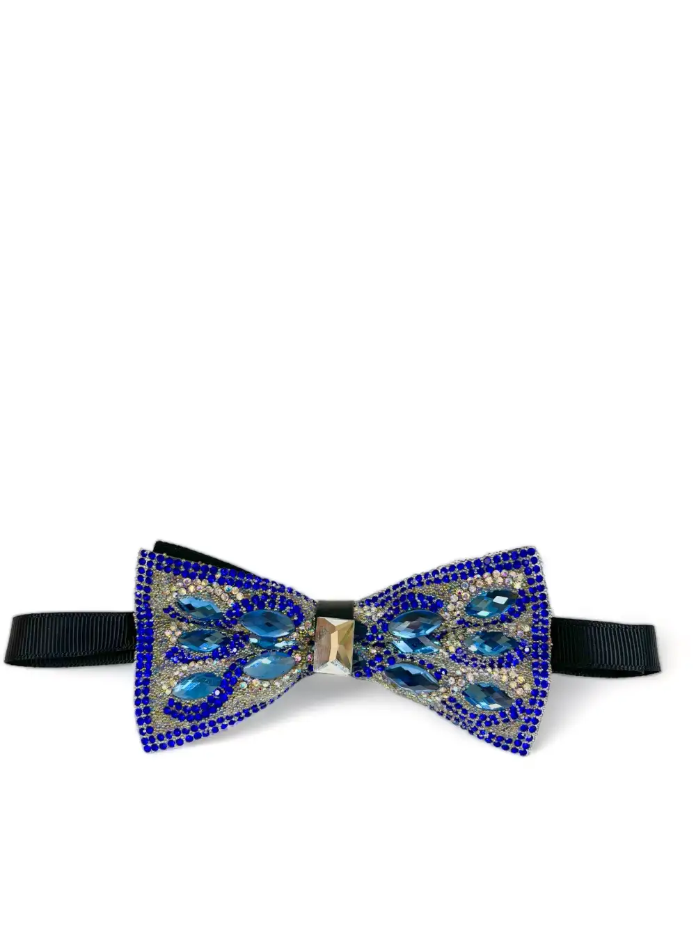 Crisp Jeweled Polyester Pre-Tied Bow Tie