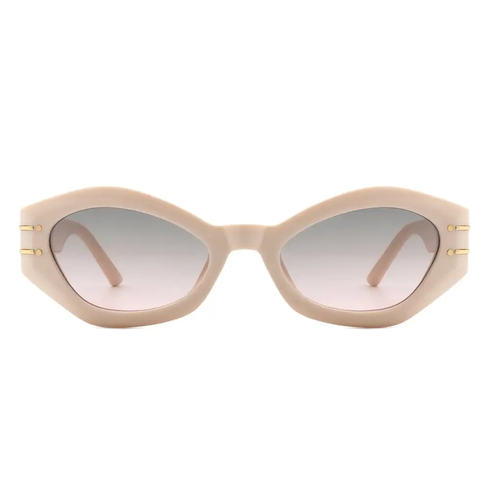 Relaxed Cat Eye Oval Frame Sunglasses