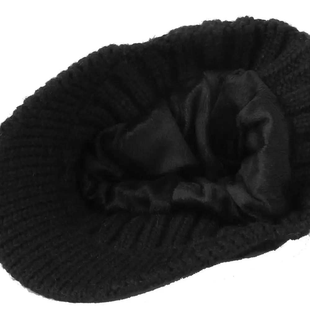 Knit Pom Pom Fleece Sun Visor