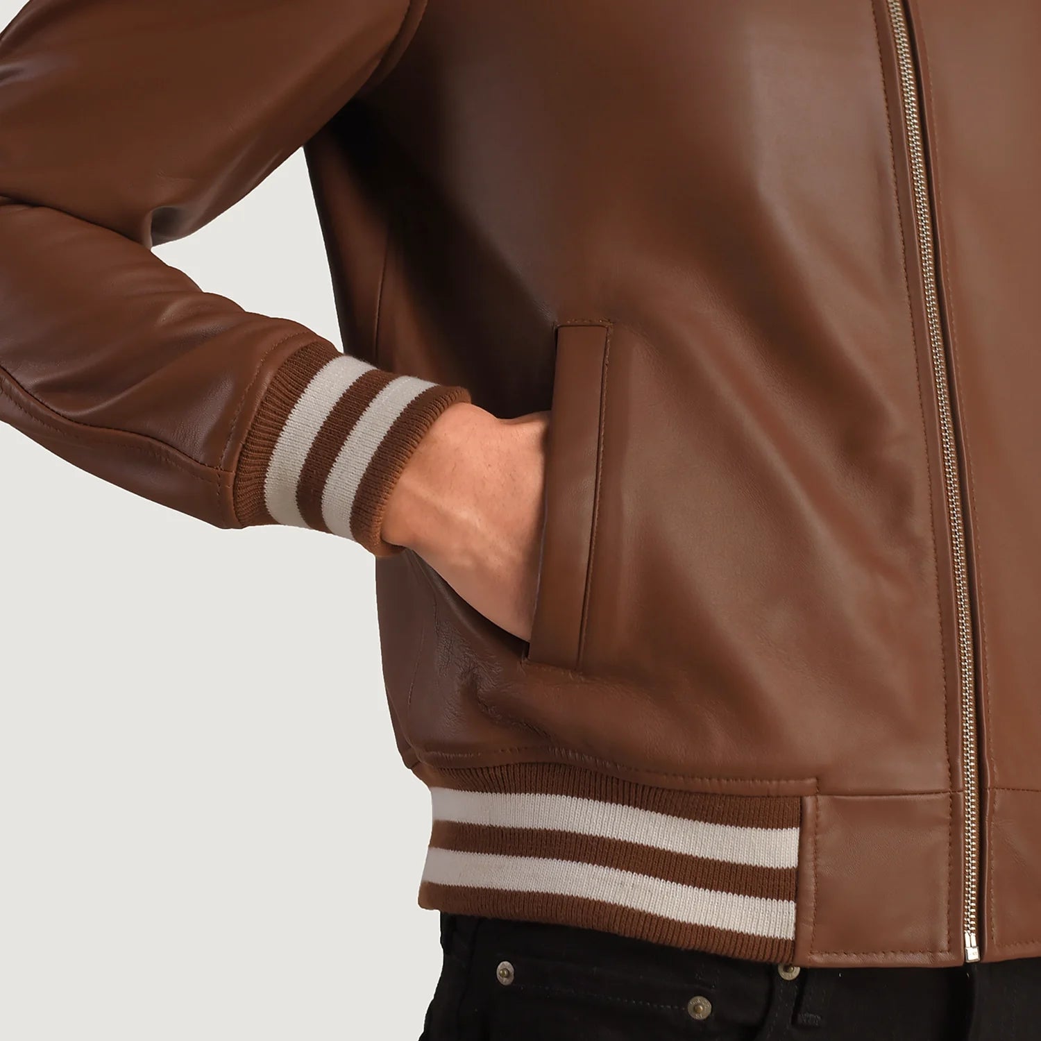 Men's Modern Leather Varsity Jacket