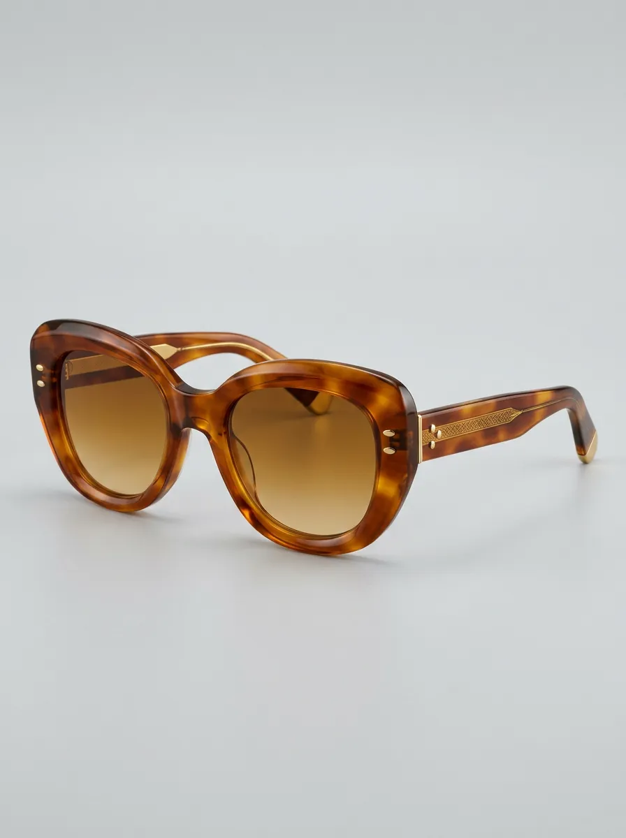 Women's Vintage Fashion Tortoiseshell Pattern Printed Sunglasses - Classic Everyday Style