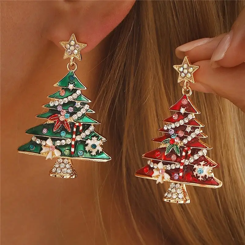 Tree Crystal Statement Earrings