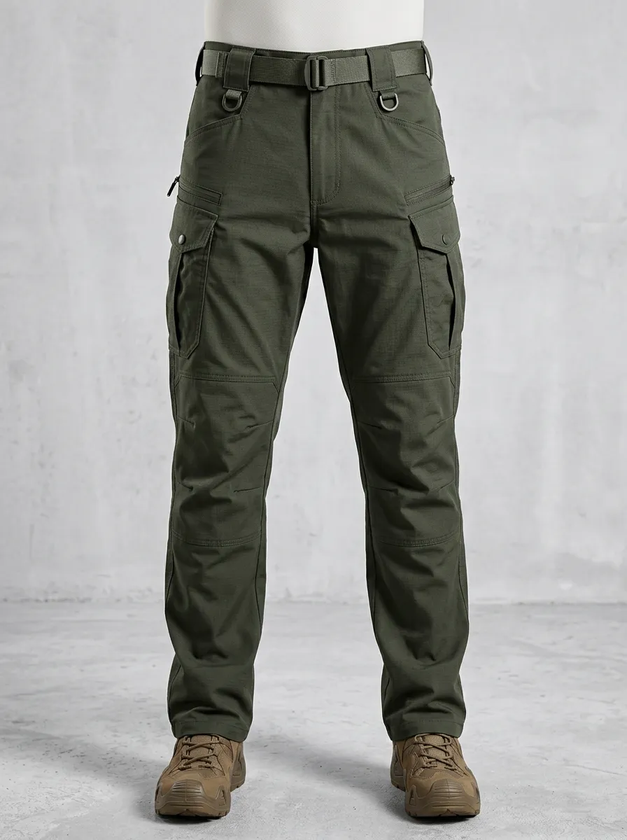 Men's Olive Green Tactical Utility Cargo Pants
