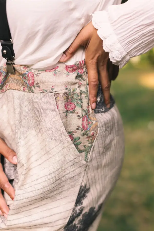 Boho Linen Print Cropped Artist Pants