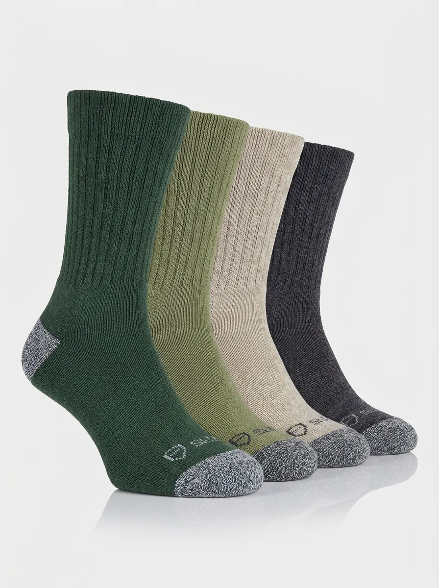 Classic Ribbed Men's Four-Pair Long Socks