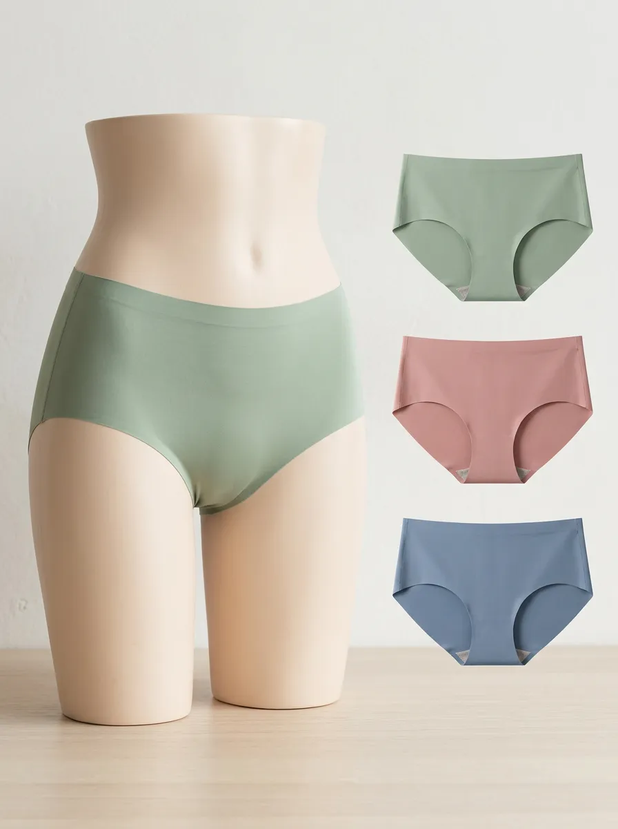 Women's Colorful Seamless Solid Color Three-Pack Panties