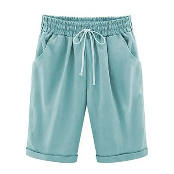 PLUS SIZE POCKETS CASUAL SHORTS