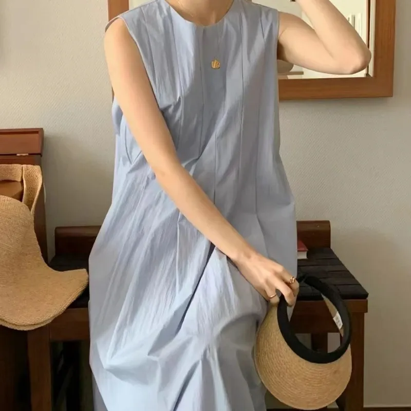 Sleeveless Pleated A-Line Dress