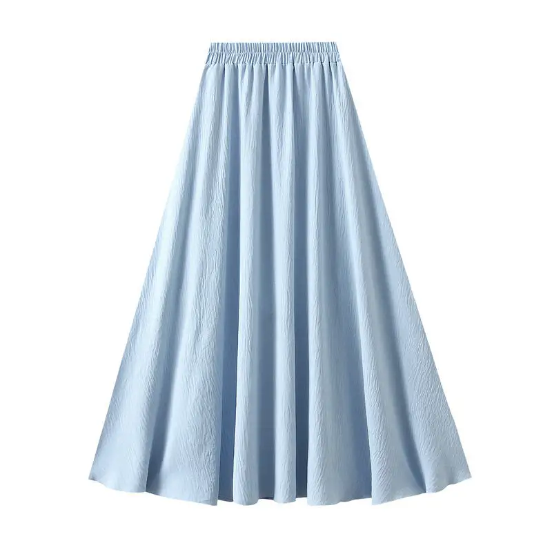 Soft Thin High Waist A-Line Long Skirt