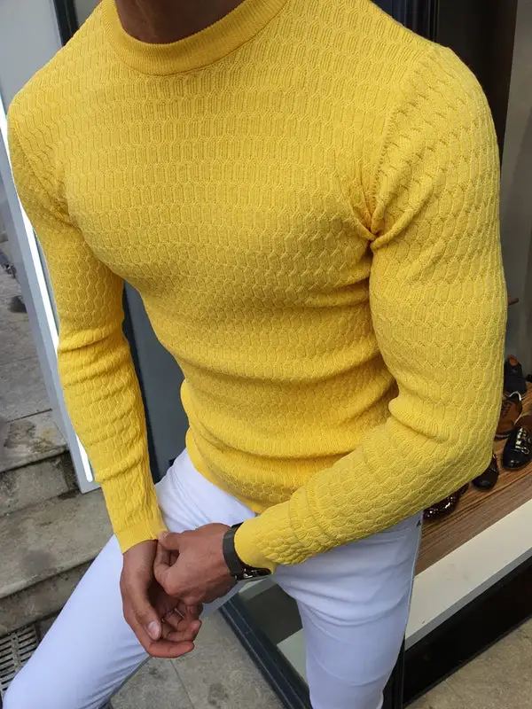 Modern Crew Neck Slim Fit Knit Sweater