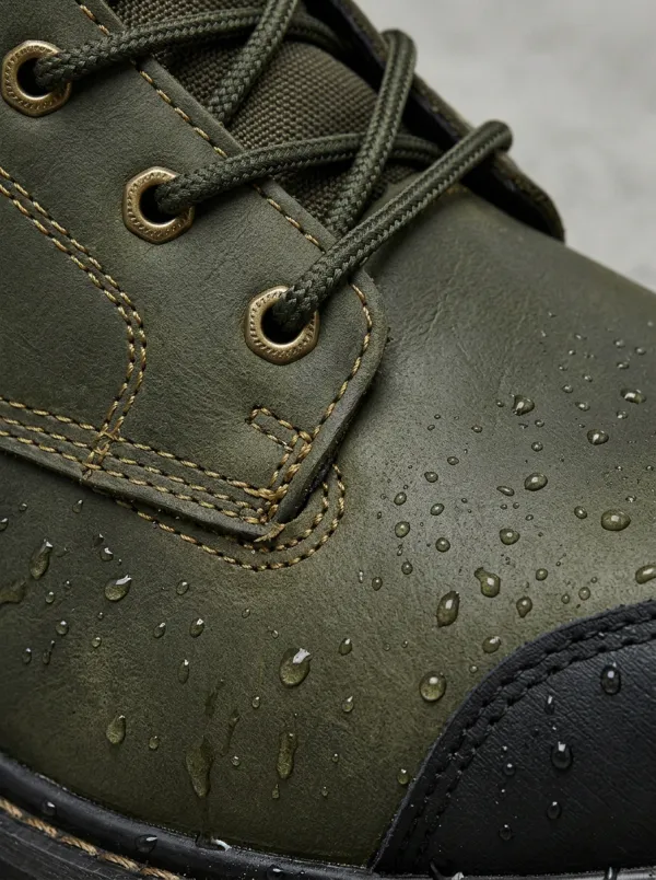 Men's Outdoor Tactical Olive Green Waterproof Printed Work Boots