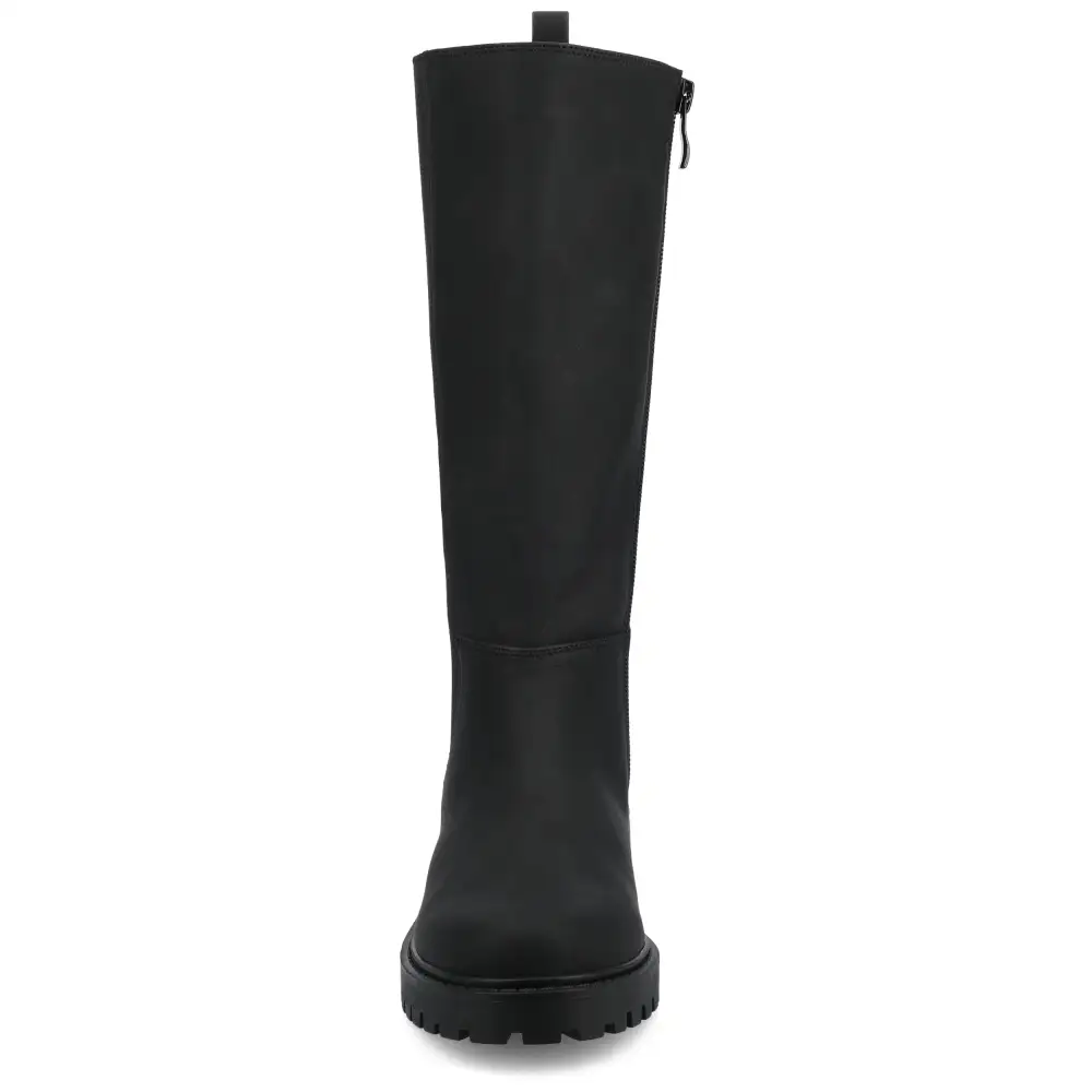Stretch Shaft Block Heel Riding Boots