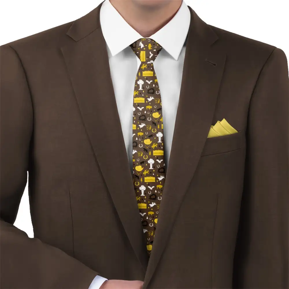 Elegant Heritage Emblem Pattern Necktie