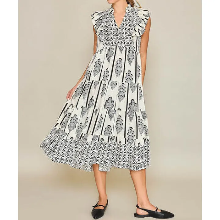 Full Size Boarder Midi Dress Plus Size