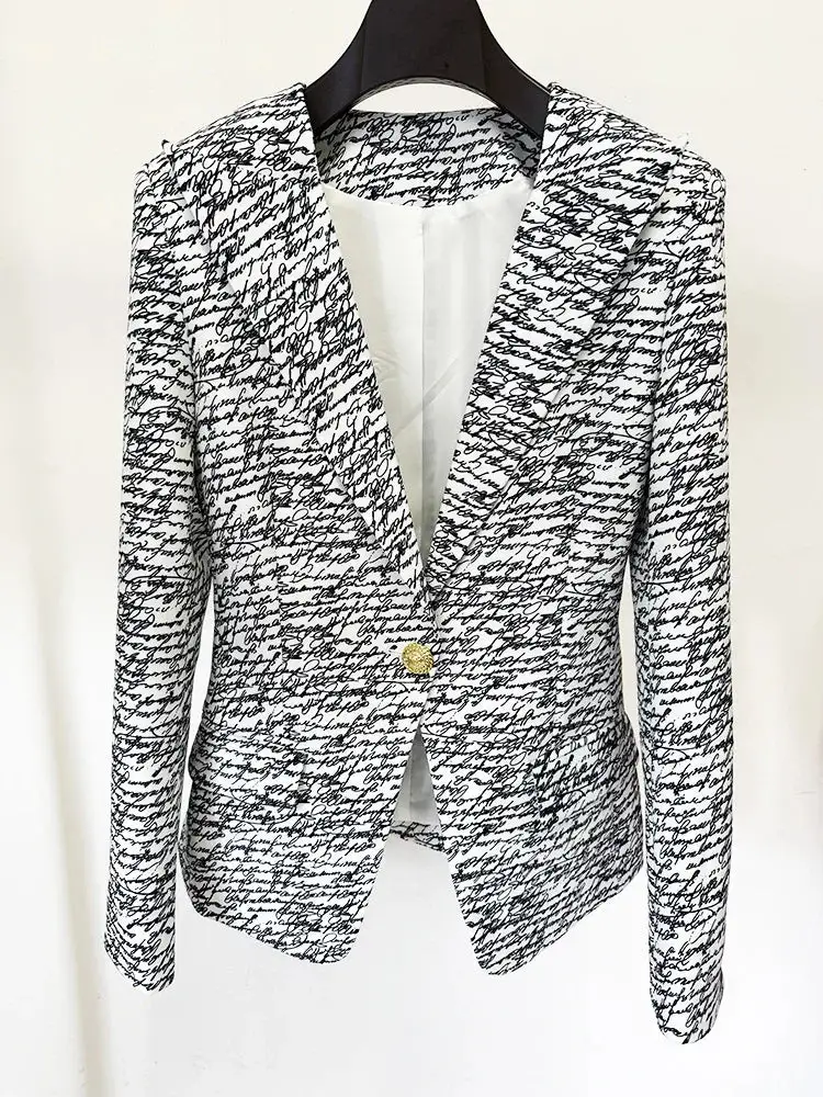 Letter Print Blazer
