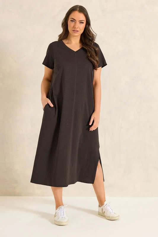 Chocolate Brown Premium Cotton Dress detail 1