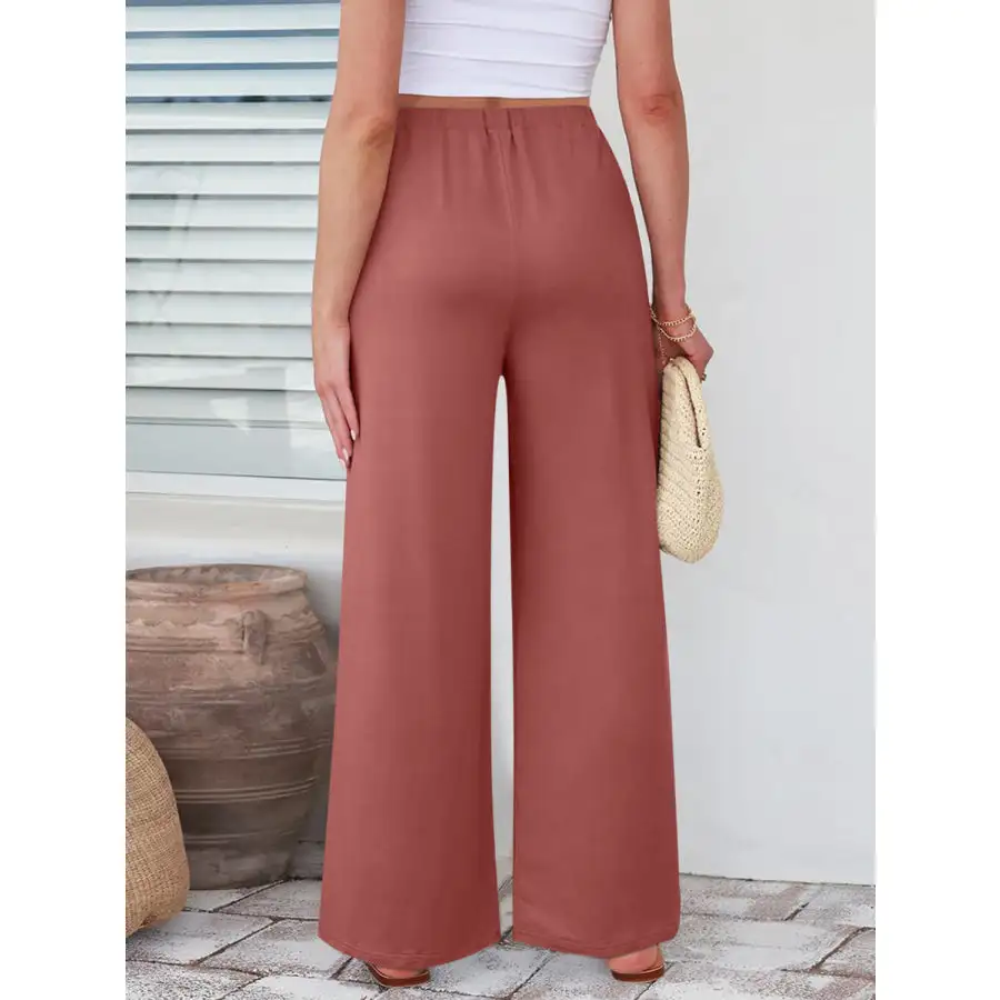 Weekend Elastic Waist Wide Leg Pants