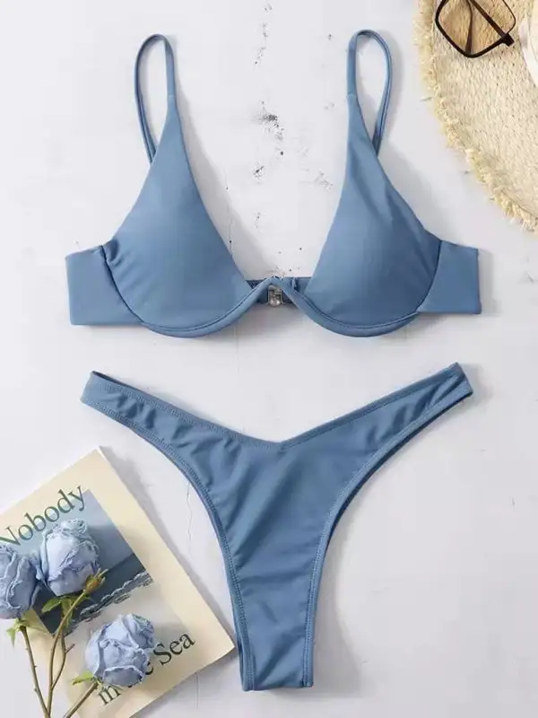 Clean Underwire Bikini Top Swim Set