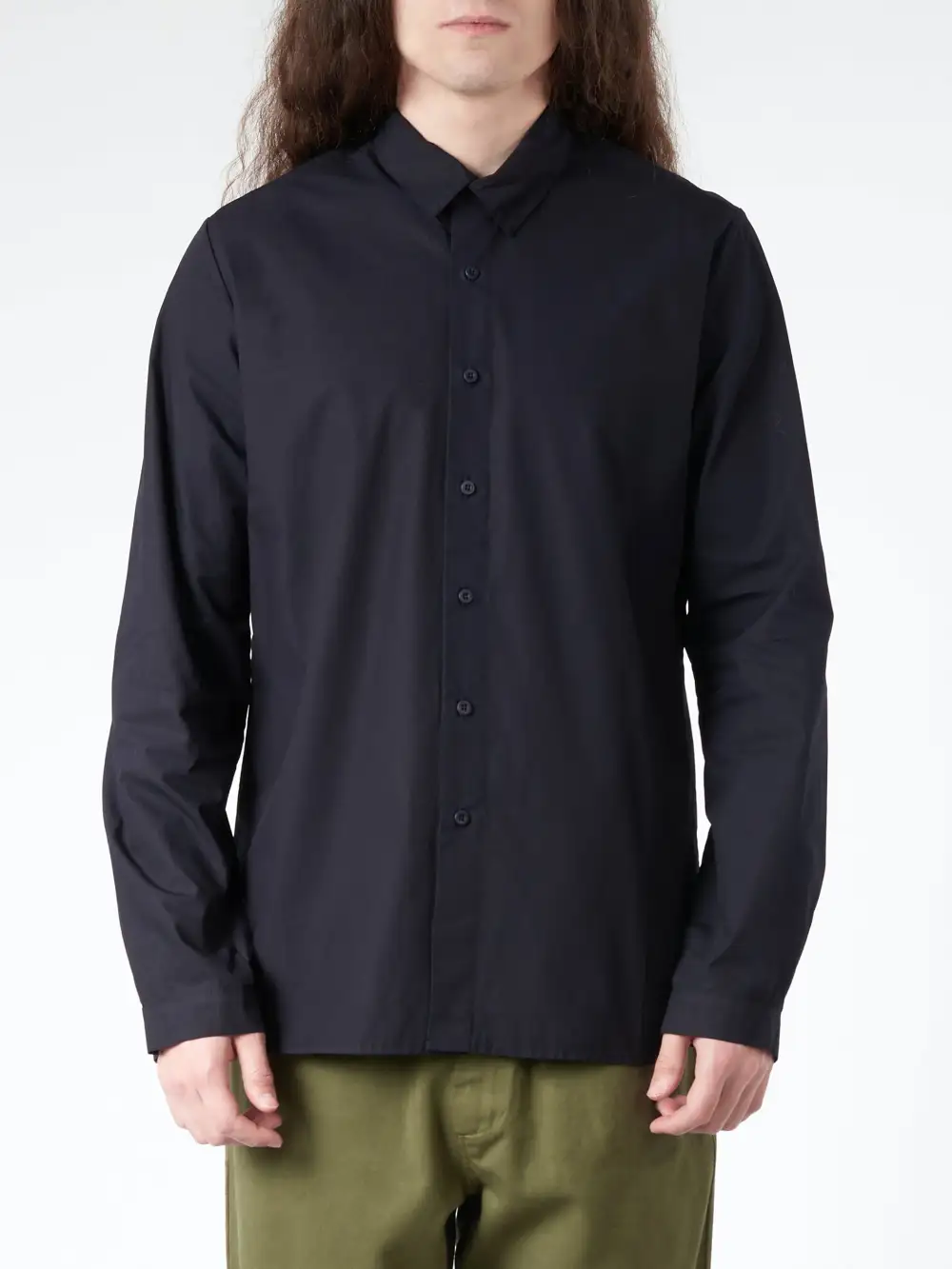 Men's Poplin Curved Hem Shirt