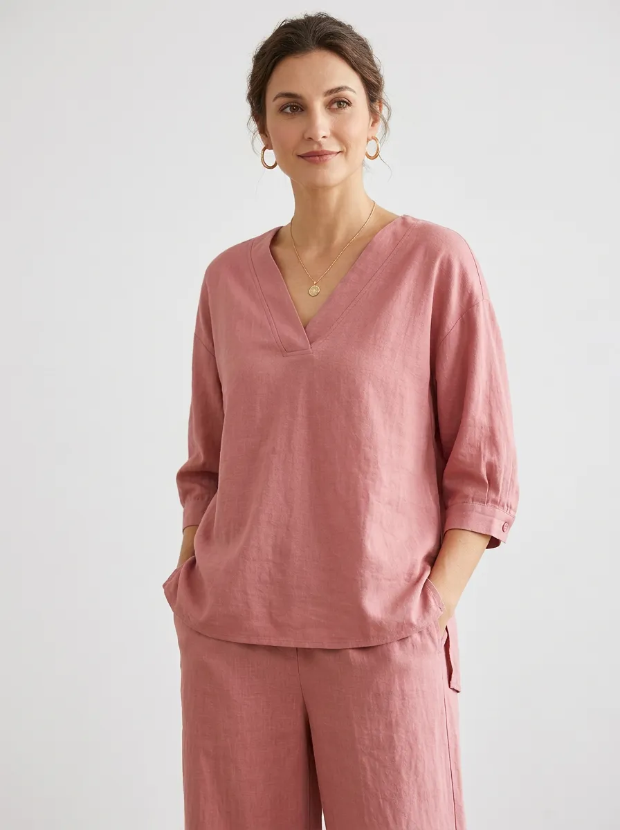 Everyday Relaxed Women's V-Neck Casual Lounge Set