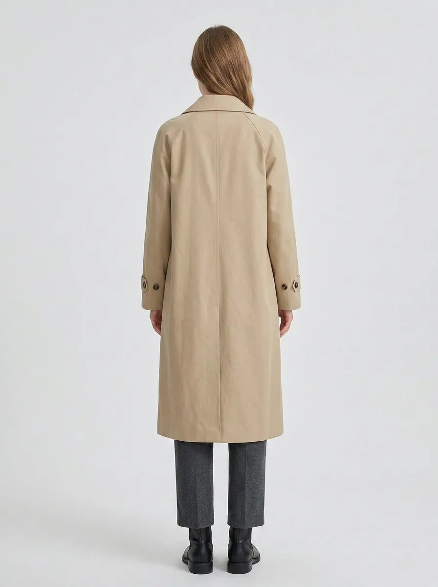 Women's Structured Minimalist Long Trench Coat