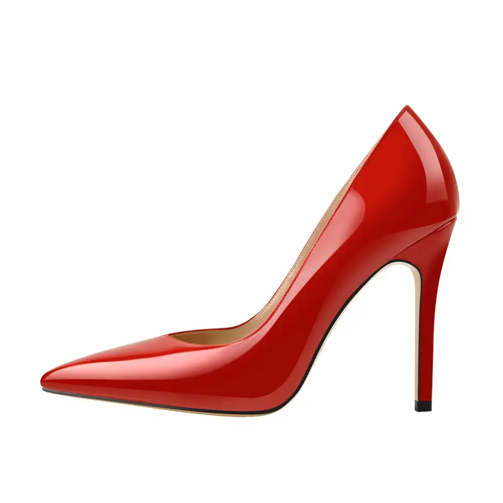 Contemporary Patent Finish Pointed Toe Stiletto Pumps