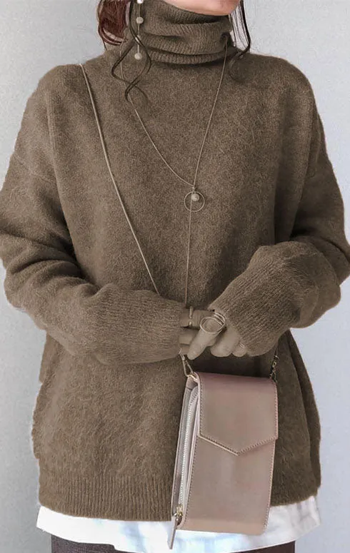 Flowing Women's High-Neck Sweater