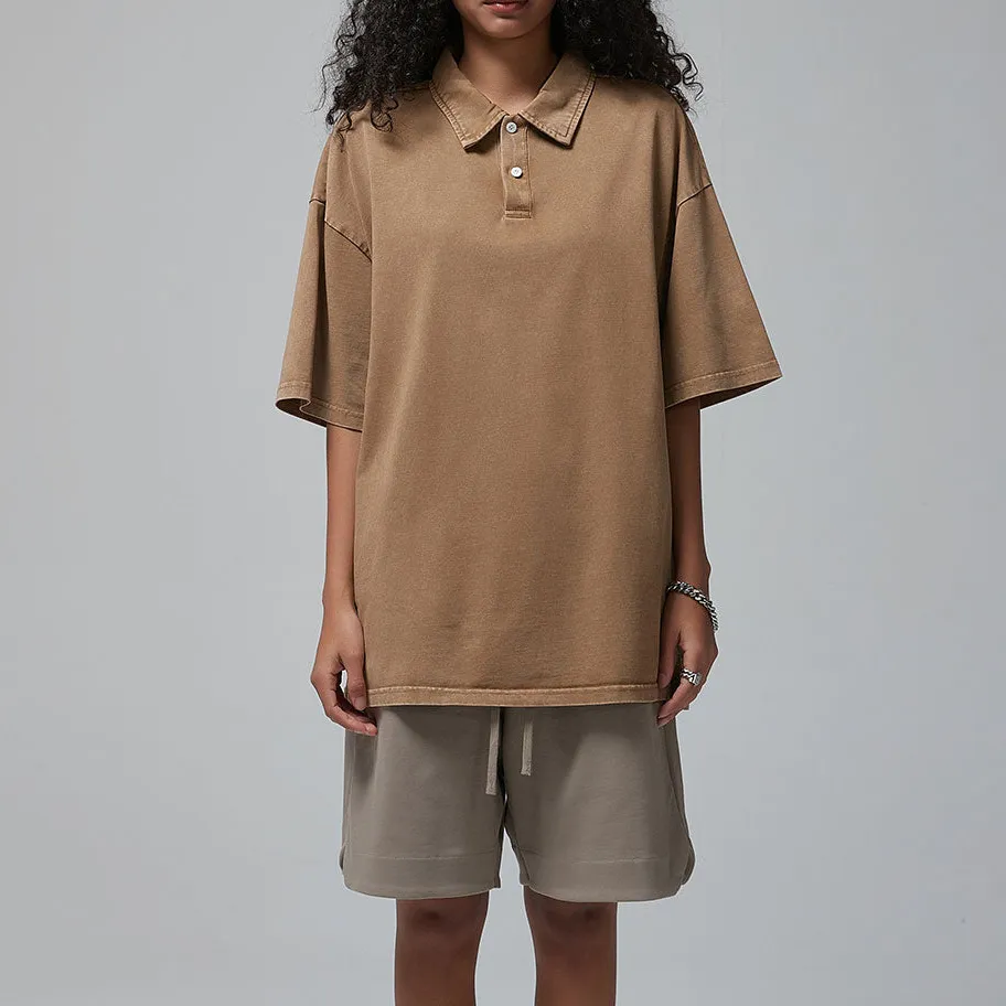 Stone Washed Women's Polo Shirt
