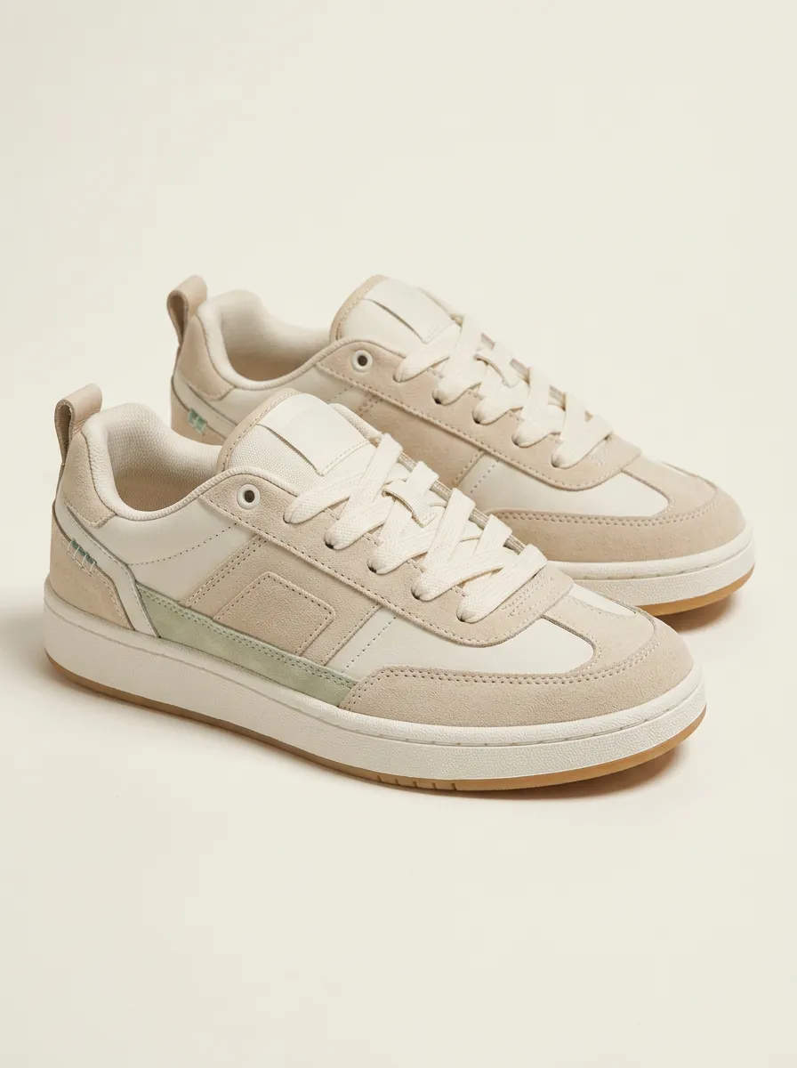 Women's Street Inspired Casual Minimalist Suede Patchwork Printed Sneakers