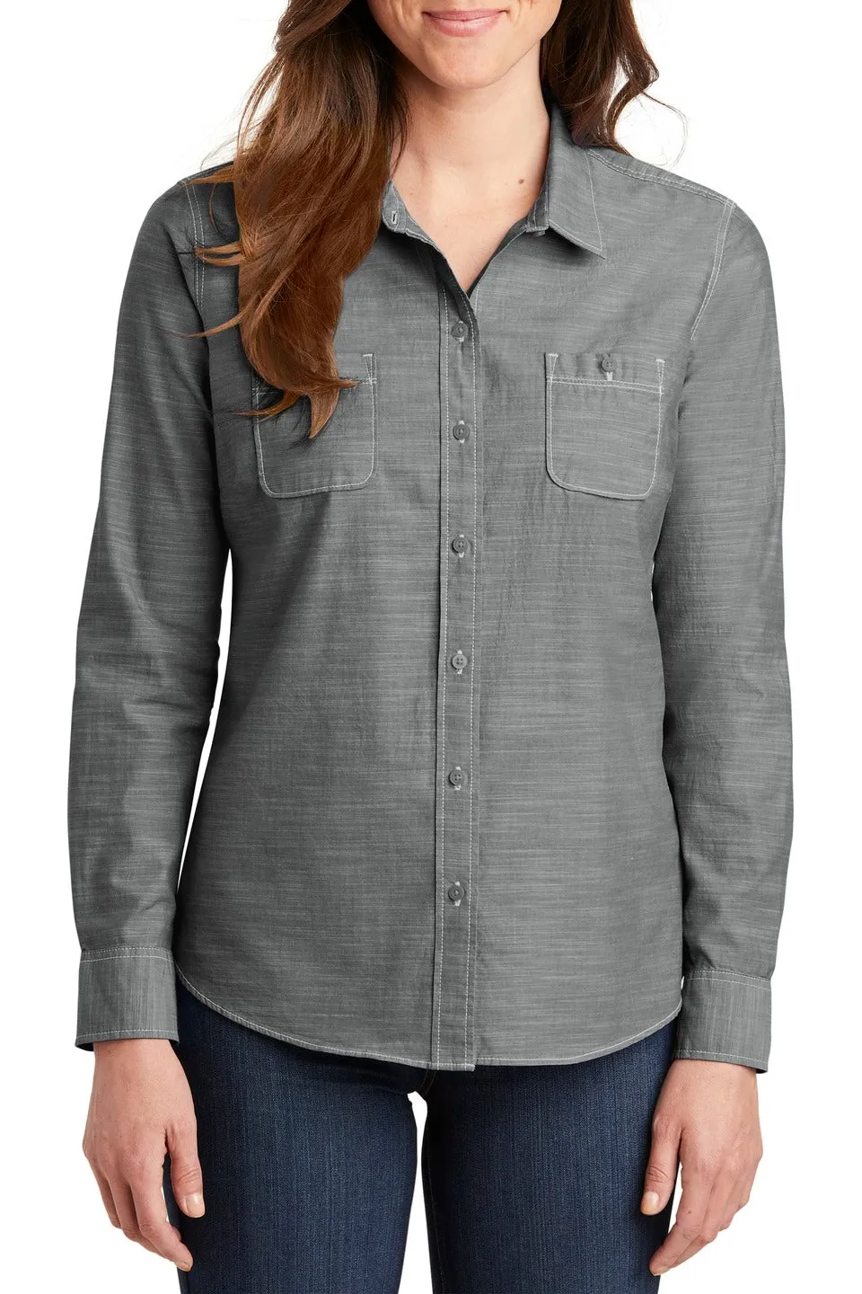 Women's Tall Cotton Button-Up Shirt