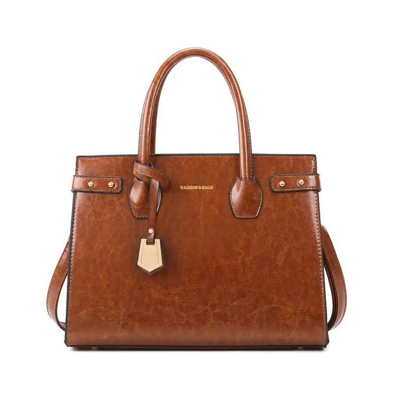 Luxurious Craft: Genuine Leather Flap-Cover Handbag