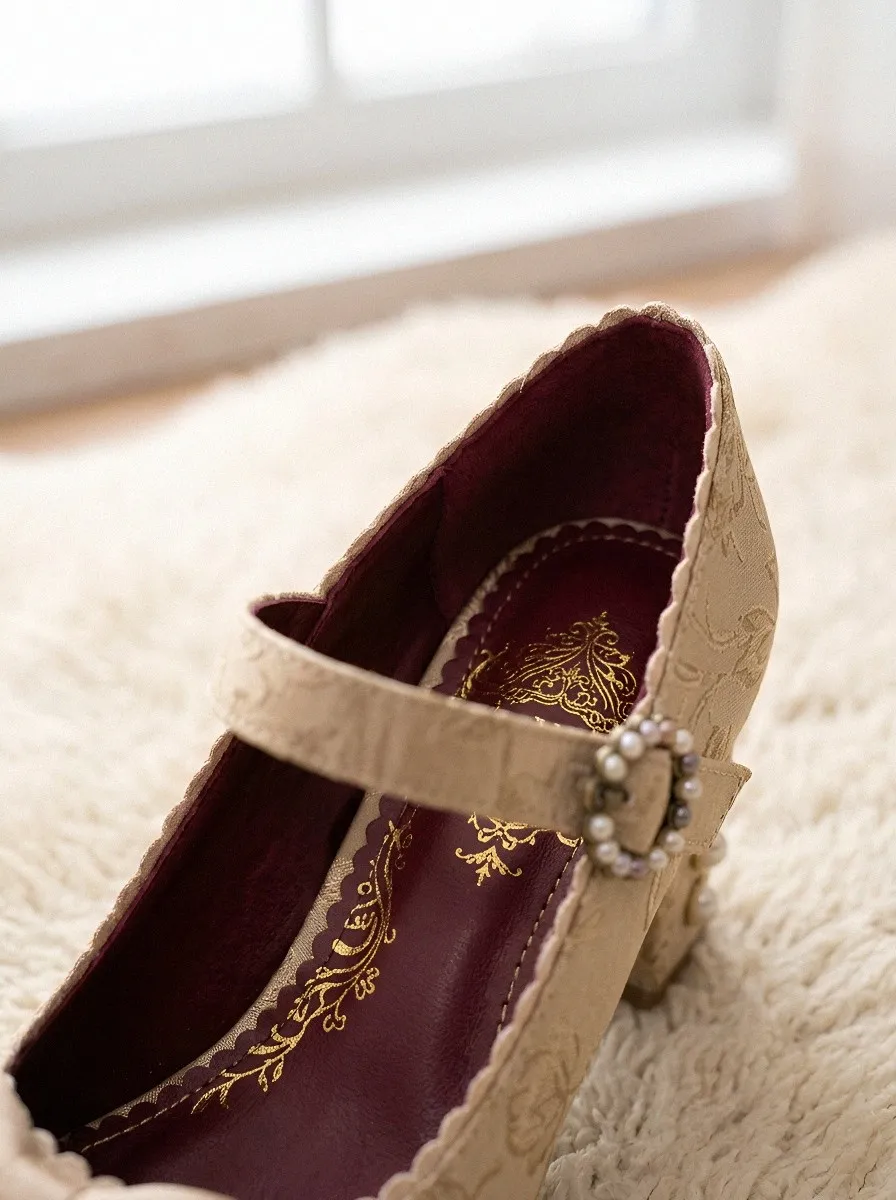 Mary Jane Floral Women's Bavarian Occasion Heels