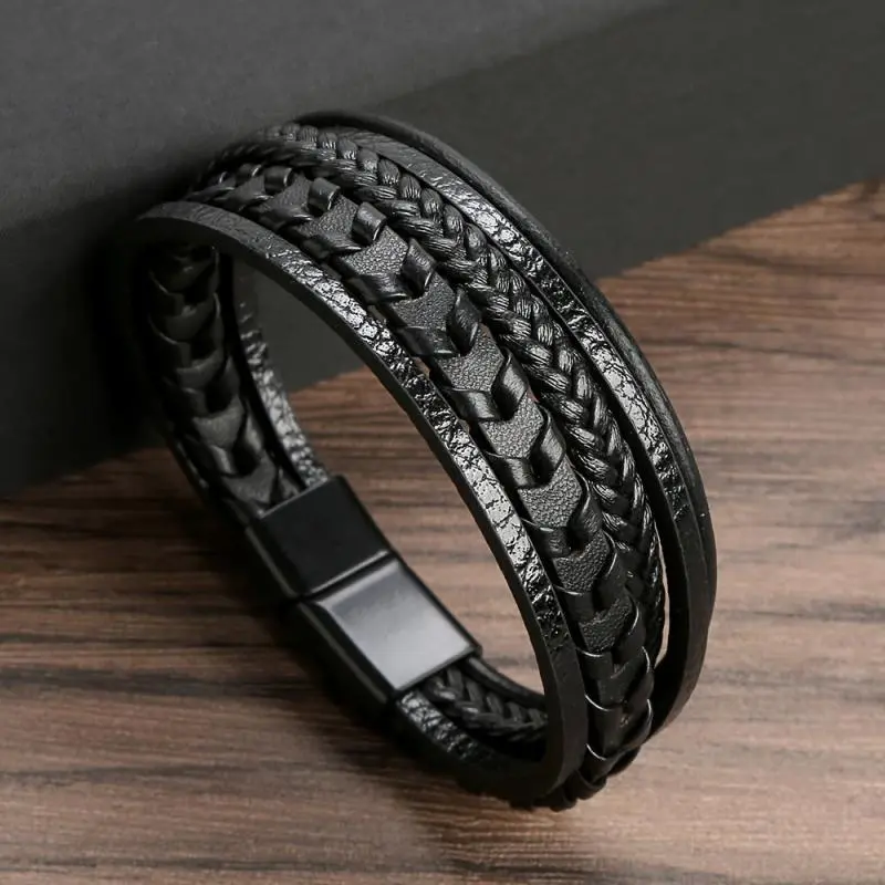 Magnetic Leather Retro Men's Bracelet